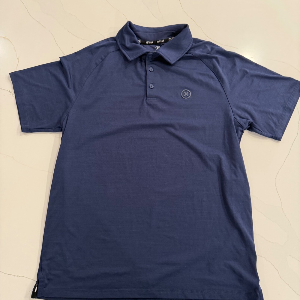 Hurley‎ Mens Navy Blue Short Sleeve Polo Shirt Size Small Performance Golf